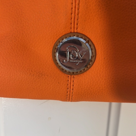 Joy Mangano Orange leather crossbody bag with adjustable strap GUC/RFID convert - Picture 4 of 12